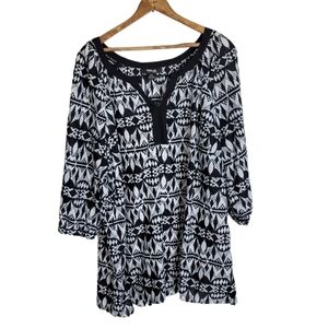 Style & Co Blouse, black and white print, size 20W